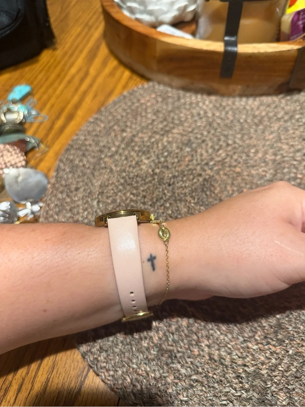 kate spade Pale Pink Leather Strap Watch with Gold Accents